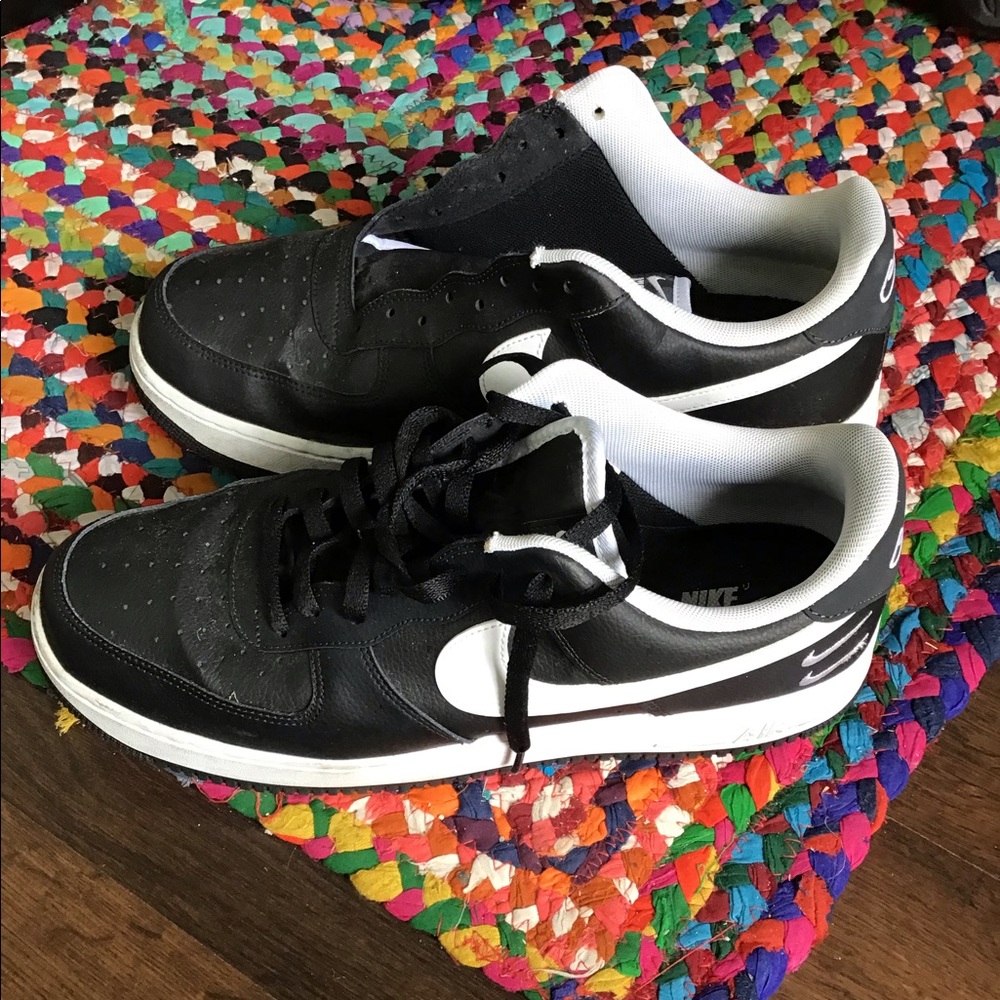 Black Men’s Nike Air Force 1 '07 Double Swoosh Shoes Size 13
